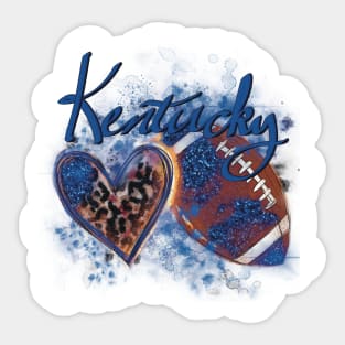 Love Kentucky Football Cheetah Heart Design Sticker